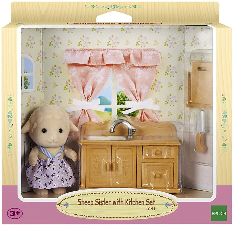 Sylvanian Sheep Sister with Kitchen