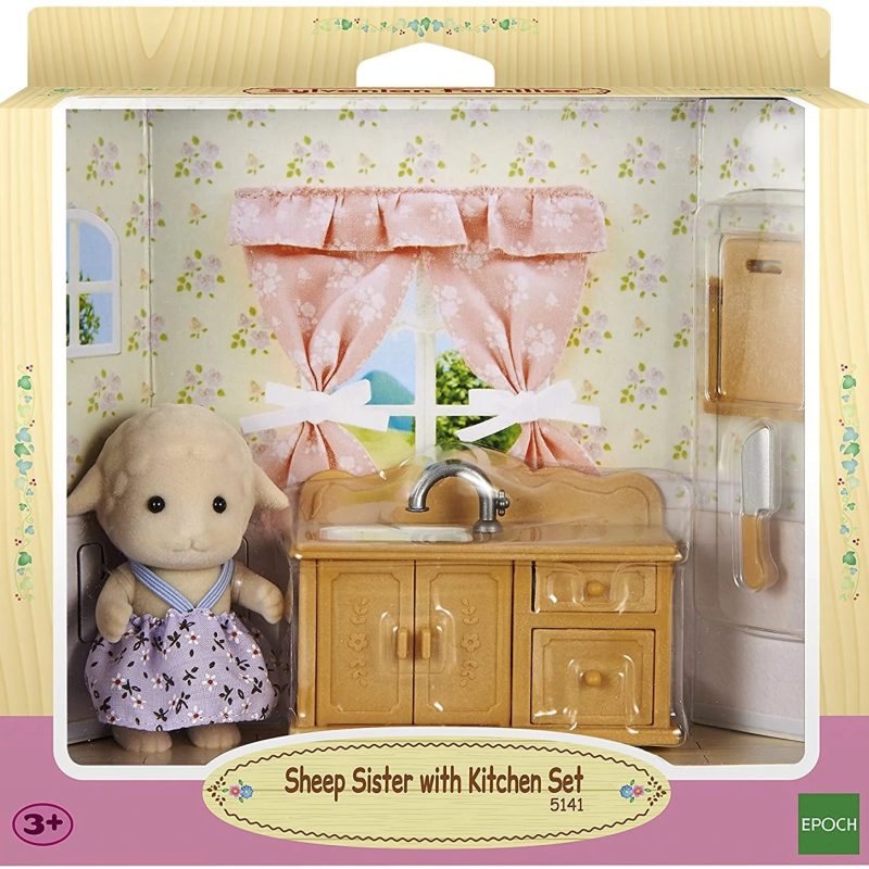 Sylvanian Sheep Sister with Kitchen