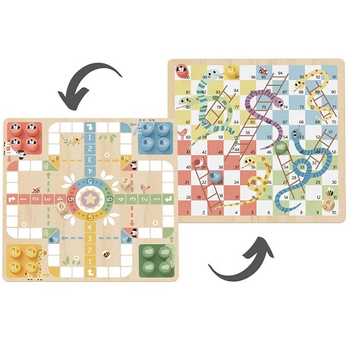 Snakes & Ladders / Ludo Game (Wood)