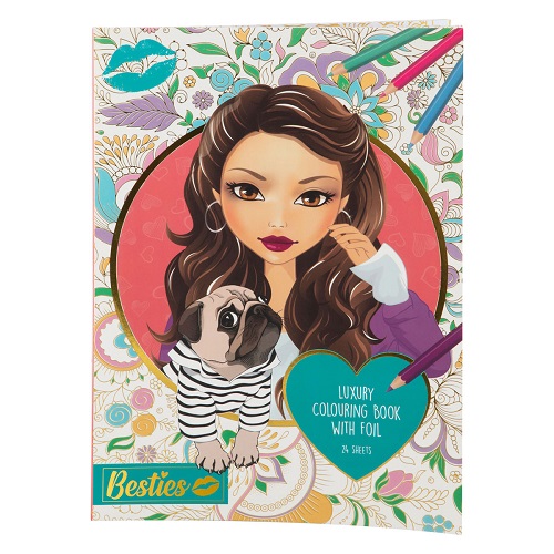 Besties Luxury Colouring Book A4 With Foil