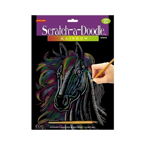 Art Lovers Scratch a Doodle Horses Asst