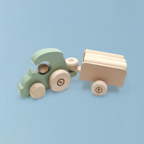 Wooden Tractor Push Car