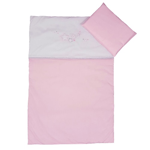 Cot Set 3Pce Pink Stars