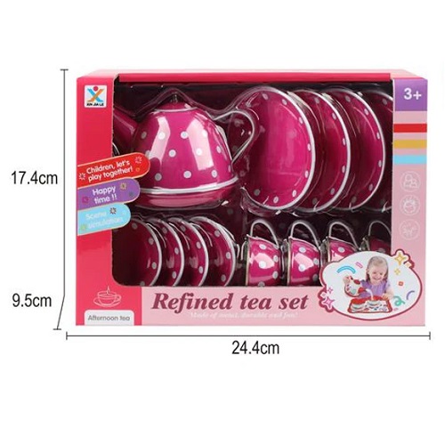 Pretend Play Tin Tea Set Pink