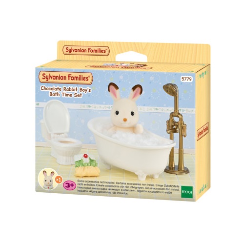 Sylvanian Chocolate Rabbit Boy's Bath Time