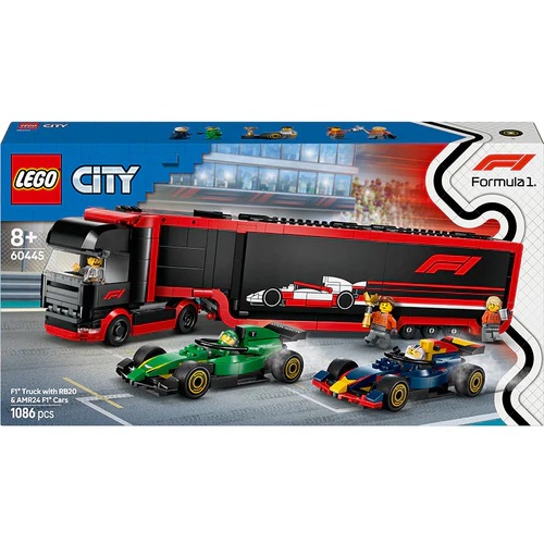 LEGO® City F1® Truck with RB20 & AMR24 F1 Cars 60445