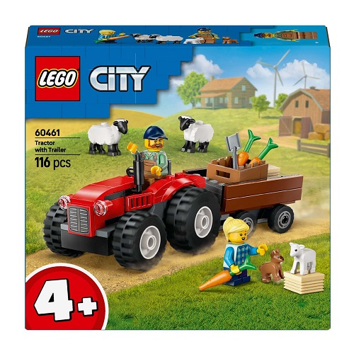 LEGO® City Red Farm Tractor with Trailer 60461