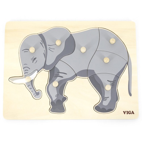 9 Pce RGS Montesorri Elephant Peg Puzzle