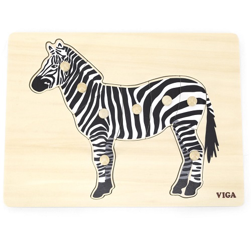 9 Pce RGS Montesorri Zebra Peg Puzzle