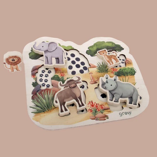 Wooden Safari Big 5Chunky Puzzle