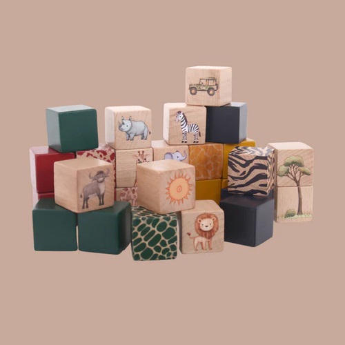 Wooden Safari Building Blocks
