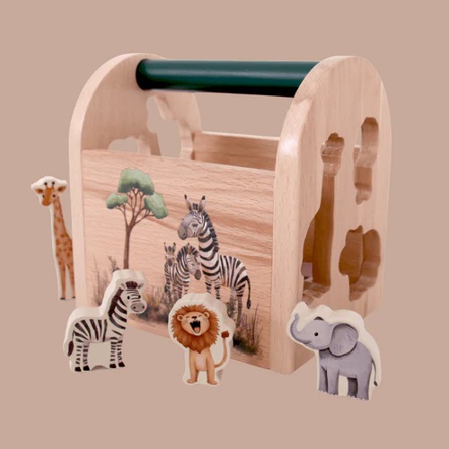 Wooden Safari Shape Sorter