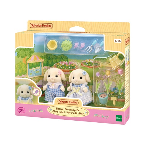 Sylvanian Blossom Gardening Set - Flora Rabbit Sister & Brother