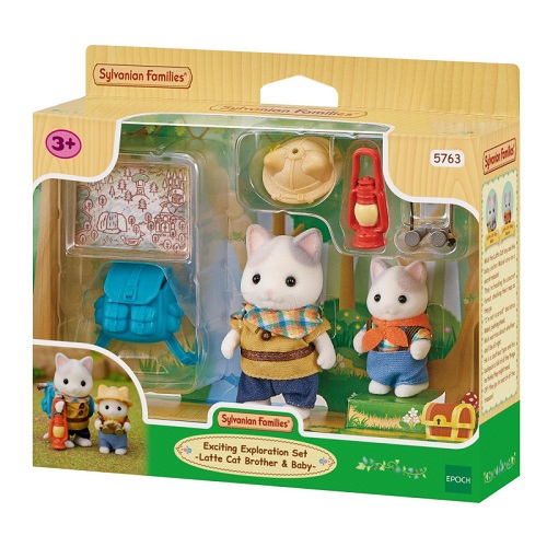 Sylvanian Exciting Exploration Set Latte Cat Brother and Sister