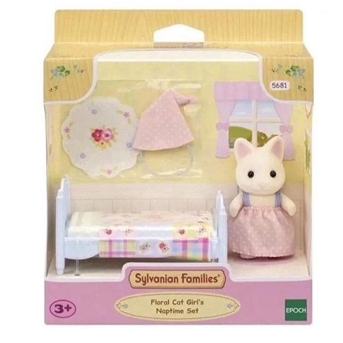 Sylvanian Floral Cat Girl's Naptime Set