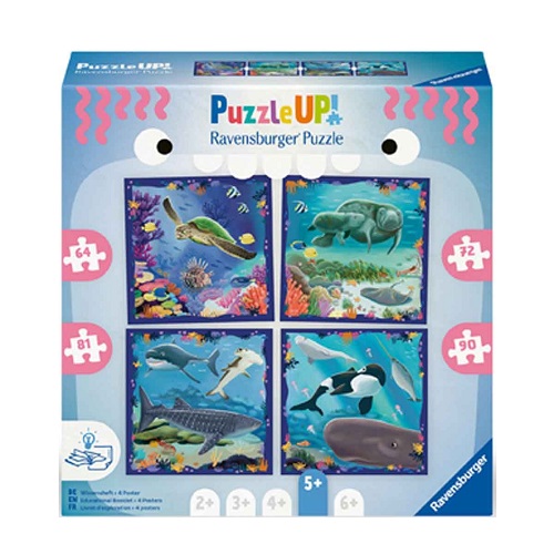 64 / 72 / 81 / 90 Pce Ravensburger Puzzle Up Sea Animals